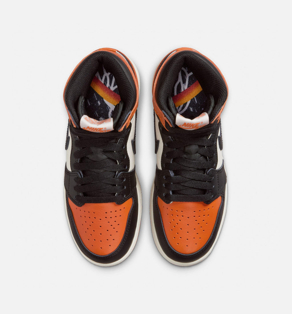 Air Jordan 1 Retro High OG "Shattered Backboard" Big Kids' Shoe – Black/Black/Sail/Starfish