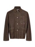 YMC Construction contrast-stitch denim jacket