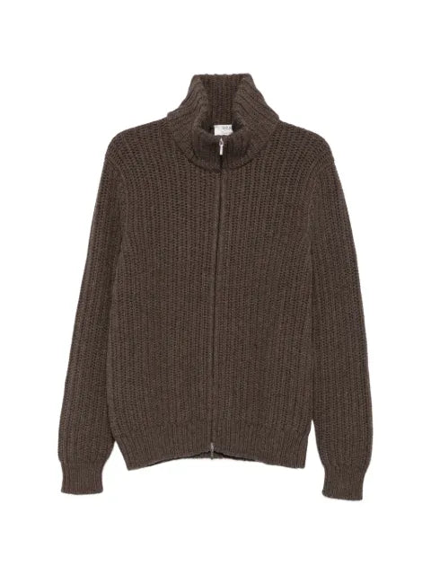 Barba ribbed-knit zip-up sweater